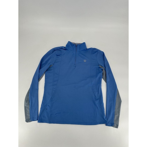 Ariat Jackets & Blazers - ARIAT TEK 1/4 Zip Long Sleeve Lightweight Blue Pullover M Womens Jacket